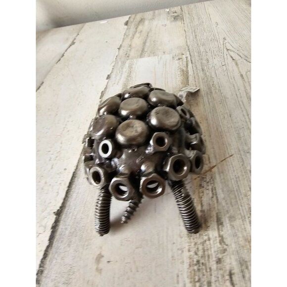 Kalifano turtle metal art bolt figurine statue unique recycled - Picture 4 of 8